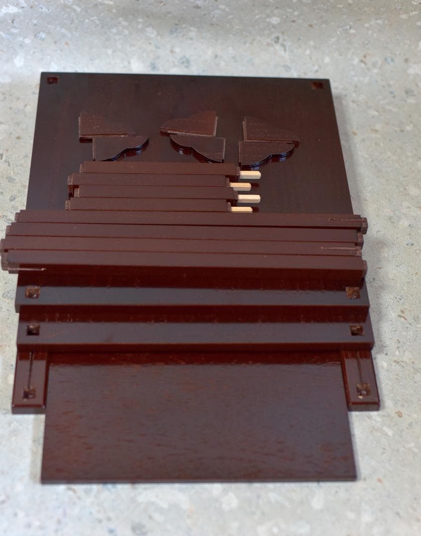 留二重棚【極上品】吸江斎好写　飾り棚　組立式　お茶道具/共箱