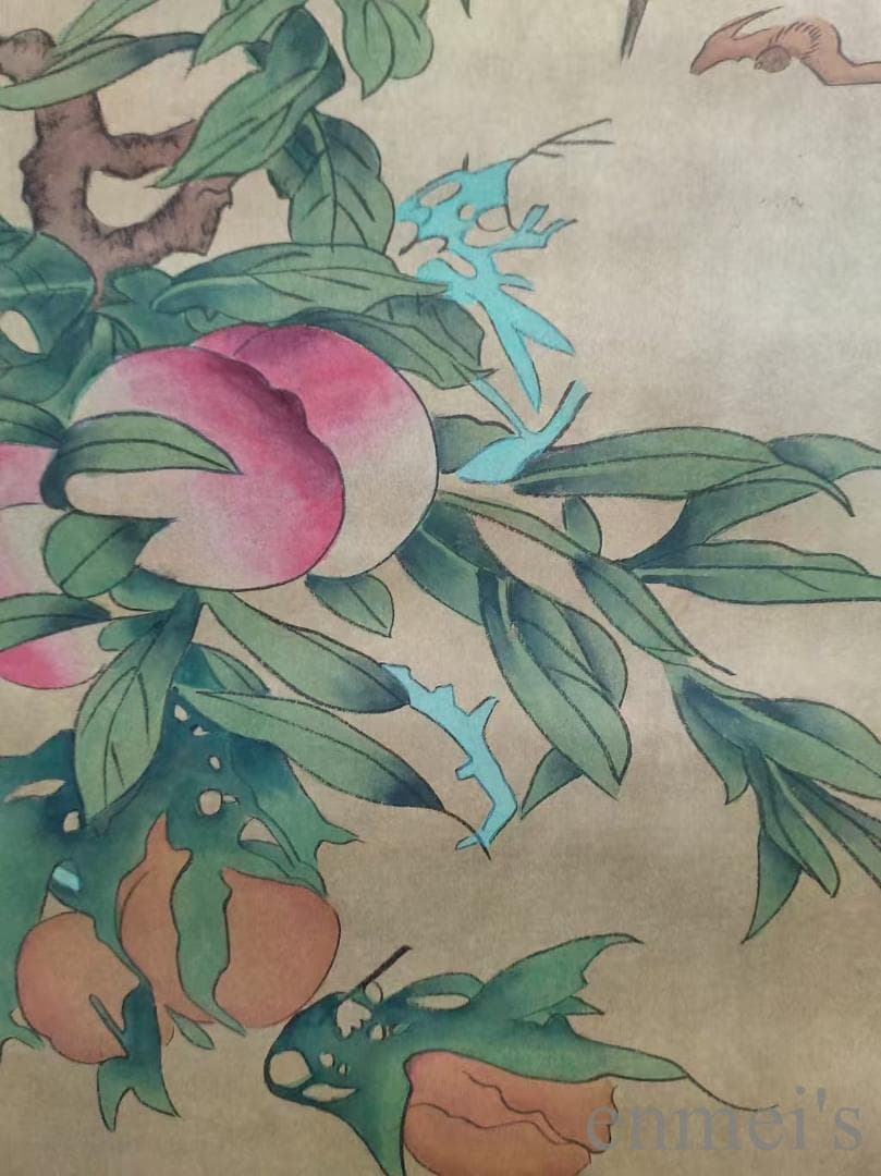 中国古美術.冷枚款.花鳥図.宣紙.三尺.肉筆.掛け軸.水彩画.書道.名家作.旧蔵