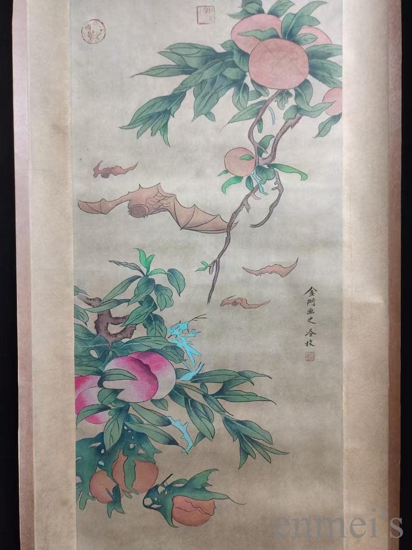 中国古美術.冷枚款.花鳥図.宣紙.三尺.肉筆.掛け軸.水彩画.書道.名家作.旧蔵