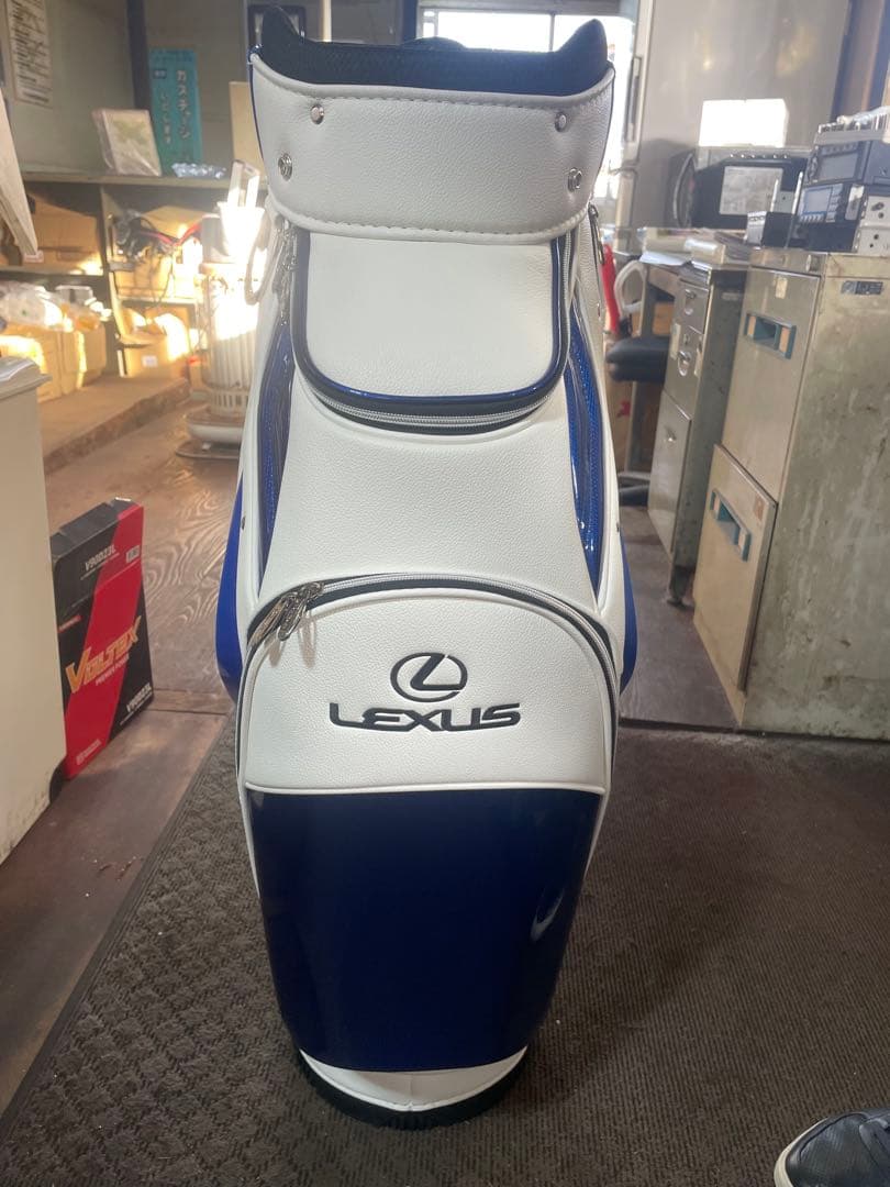 ※432　 LEXUS キャディバッグ ホワイト/ブルー