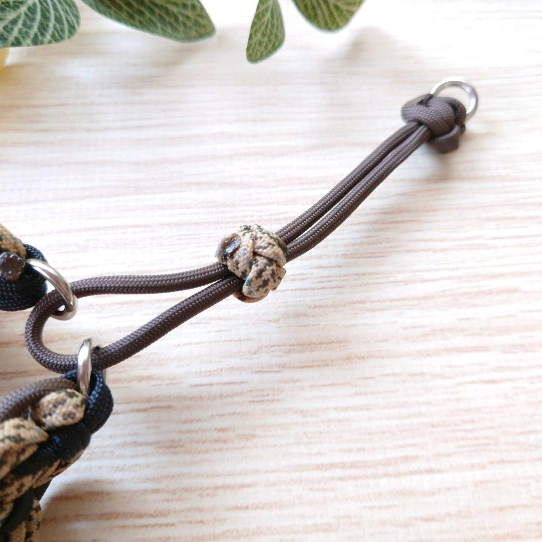 パラコード首輪　ハーフチョーク　太め　カッコイイレオパード調　№055