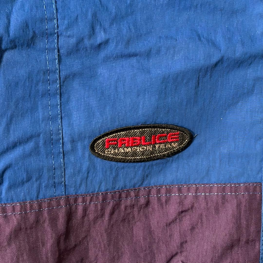 希少 FABLICE 大きめレトロ スキーウェア 上下3点セット 青