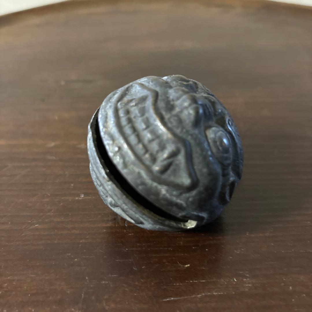 鬼面　鈴　1点　李朝　朝鮮古美術　柄付神鈴 銅鈴 神具 仏教美術　アンティーク