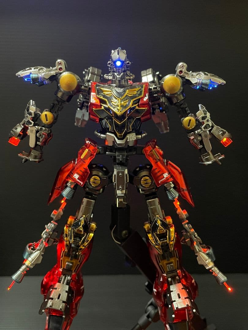 ま*お様 ガンプラRGシナンジュクリアカラーメカニカルコアメッキ調LED発光全塗