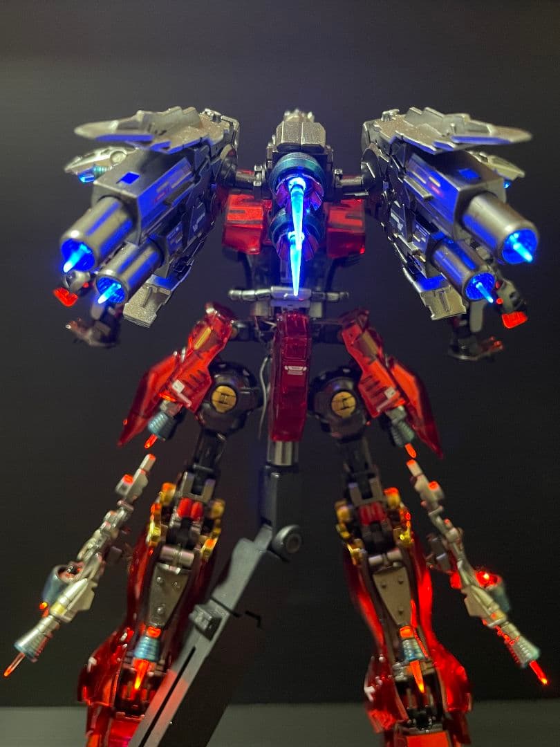 ま*お様 ガンプラRGシナンジュクリアカラーメカニカルコアメッキ調LED発光全塗