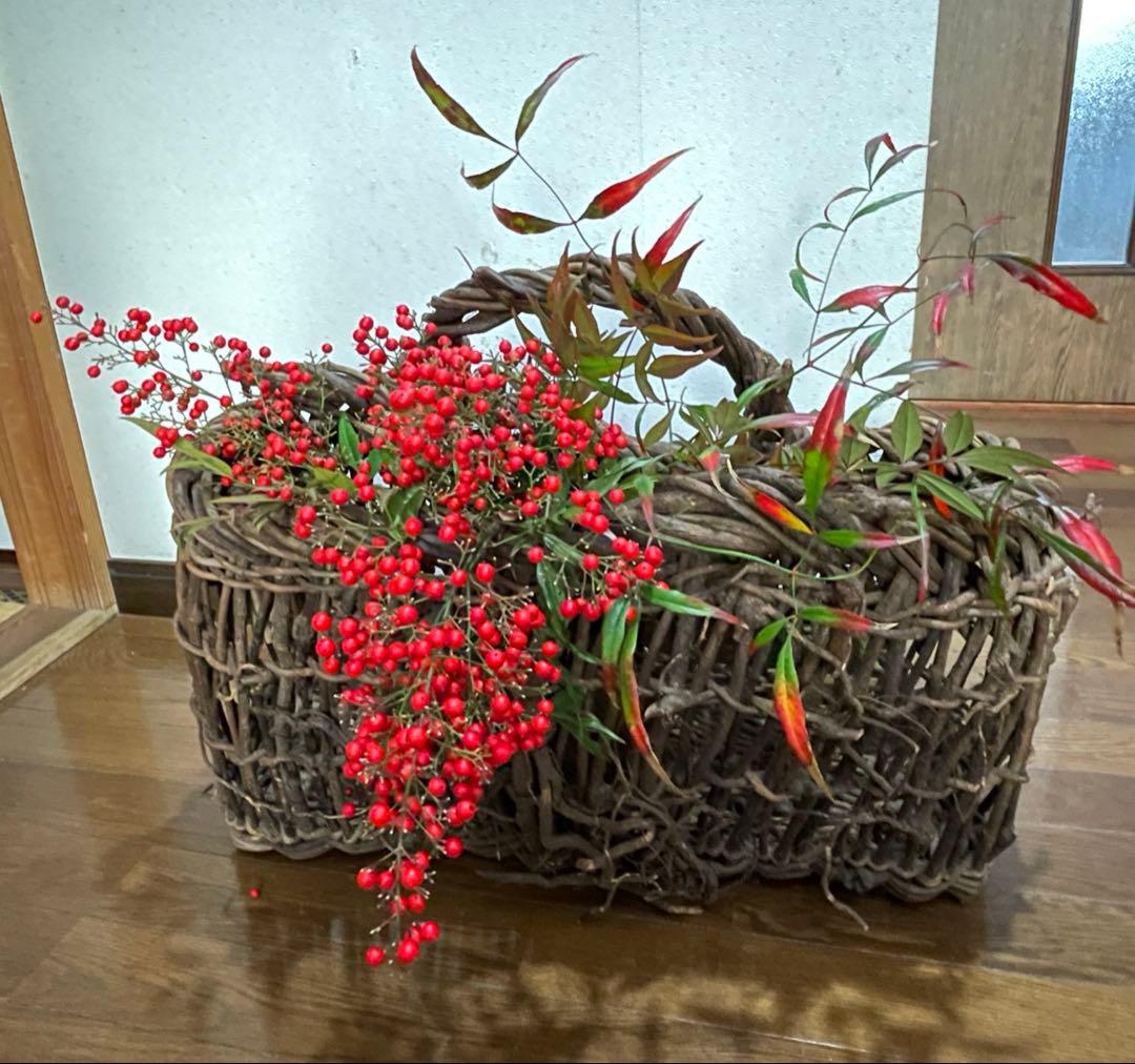 天然アケビ蔓 籠 大型 職人手作り 迫力ある造形 アンティーク 民藝 送料無料