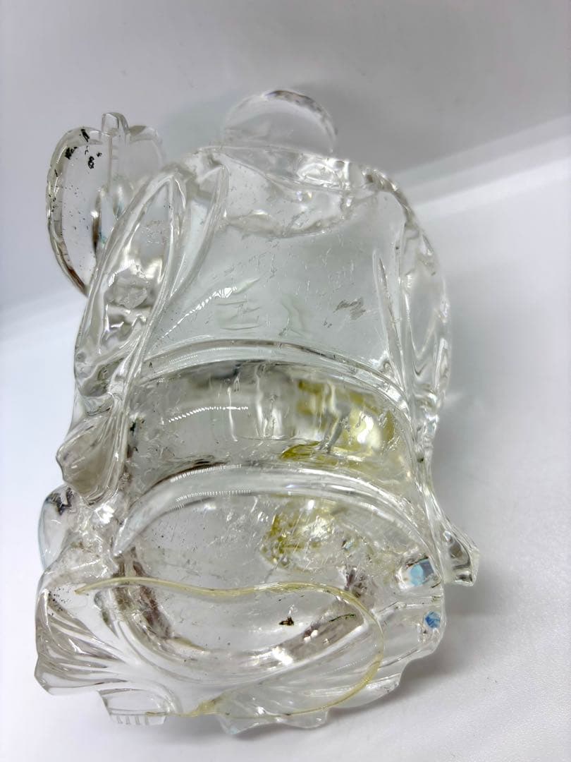 #伝統工芸士　保山作　水晶彫刻 布袋像 台座付き