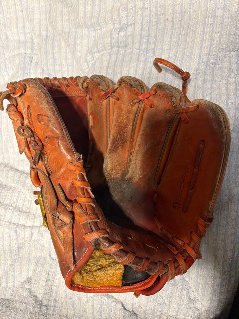 ミズノプロ 硬式投手用グローブ 右投げ用 オレンジ