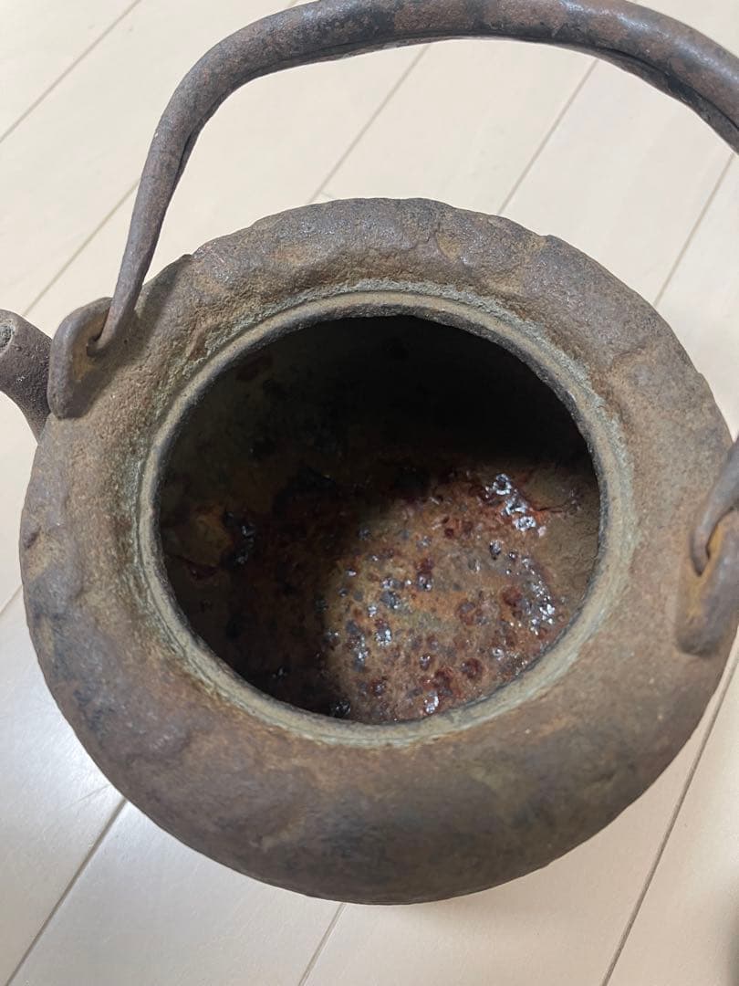 龍文堂 安之介 胴縦銘 道安型 鉄瓶