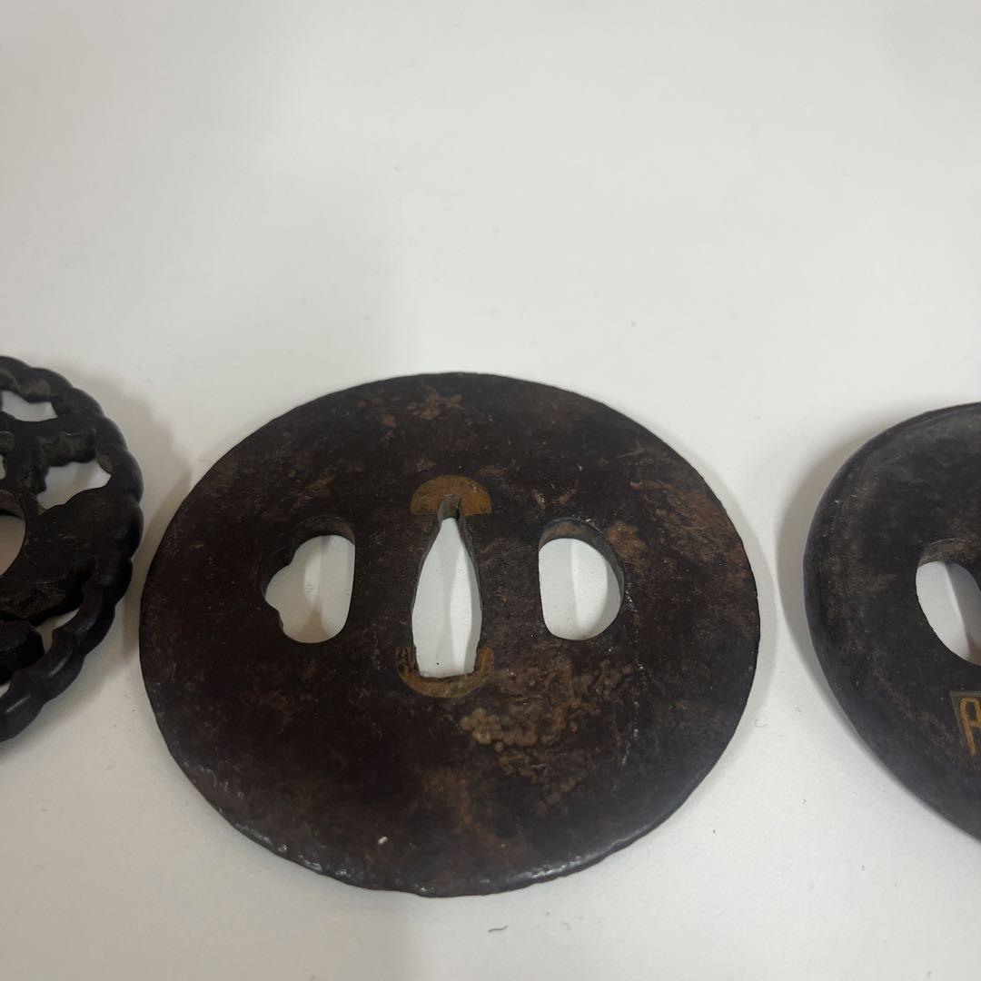 【刀装具】アンティーク鍔3点セット　時代物