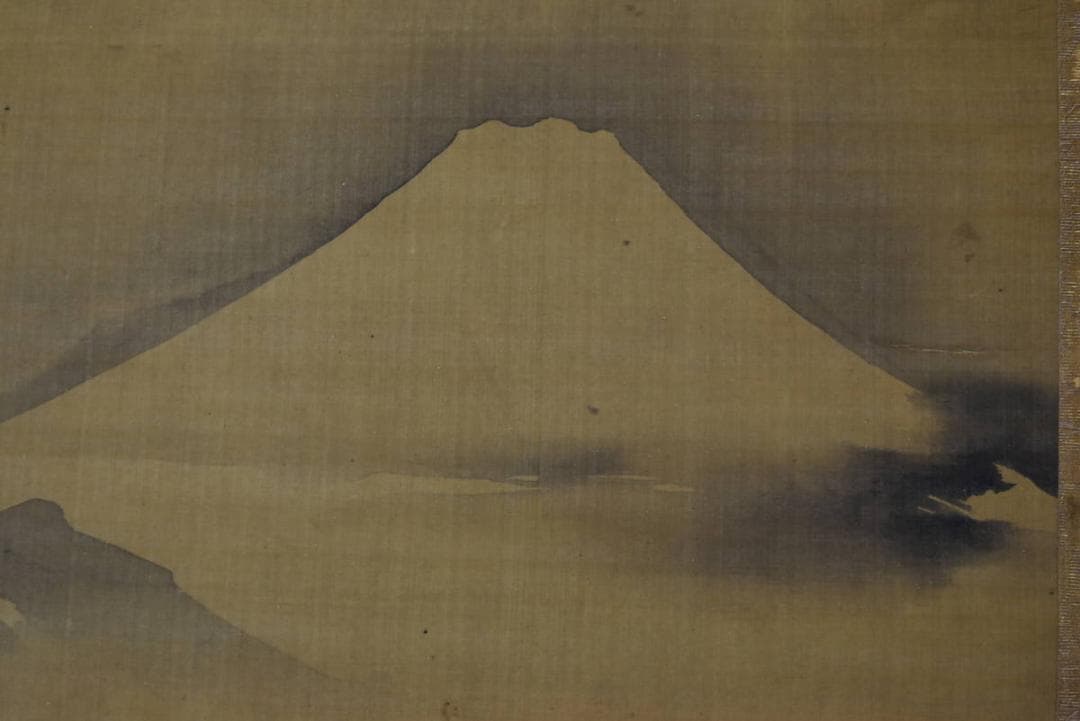 【真作】藤田友閑/富士山水図/横物/掛軸/名家伝来/Z-989
