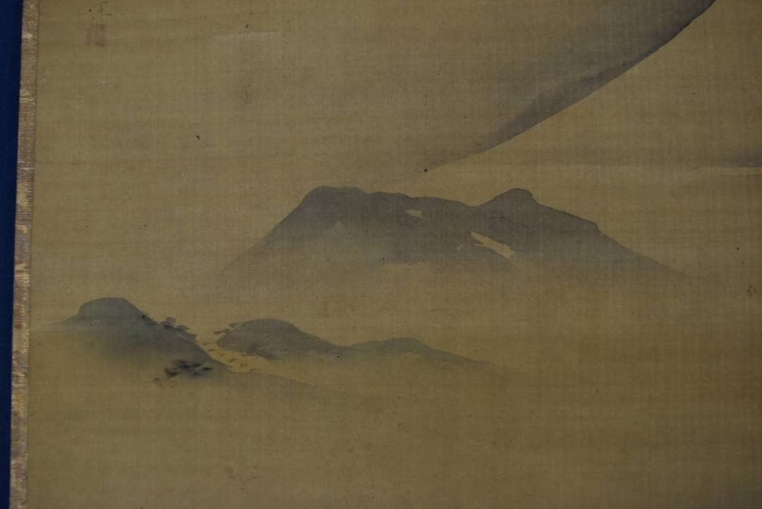 【真作】藤田友閑/富士山水図/横物/掛軸/名家伝来/Z-989