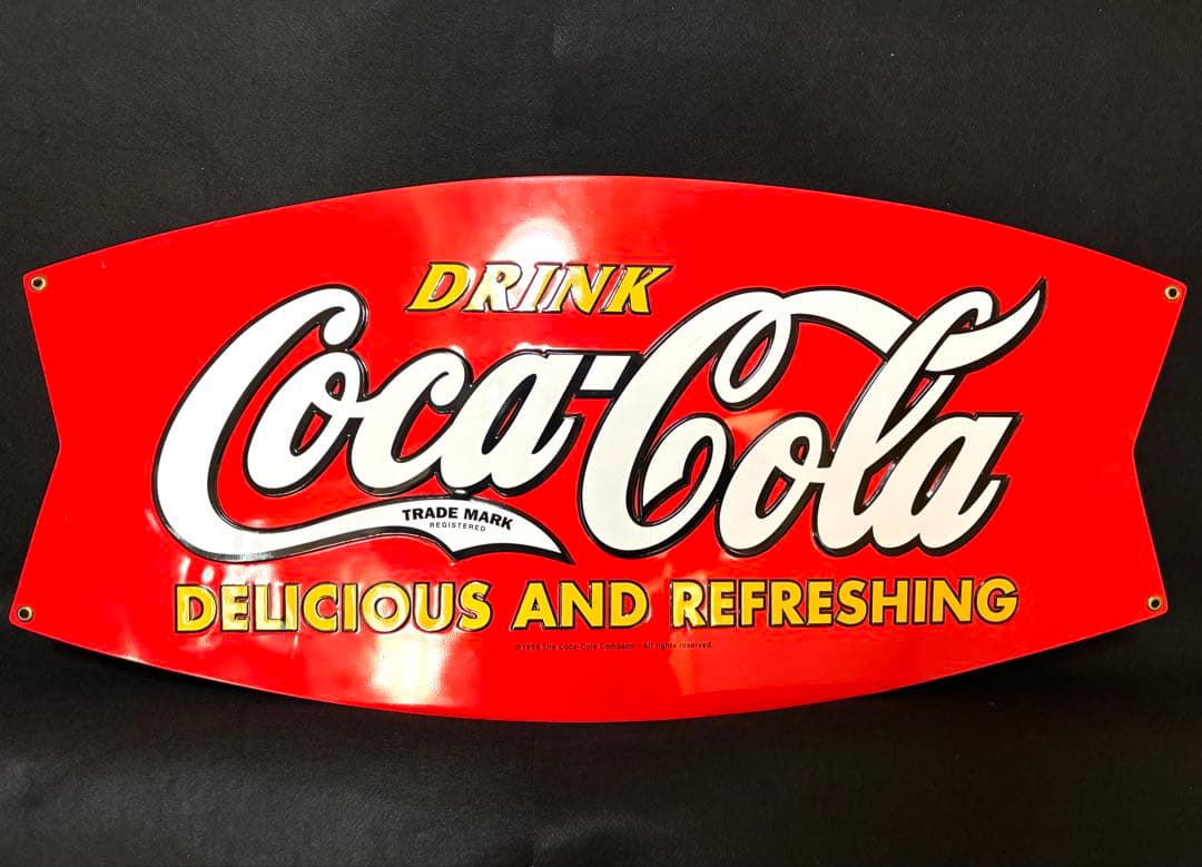 コカコーラ　サイン　看板　リボン　フィッシュ　アメリカン雑貨　ビンテージ