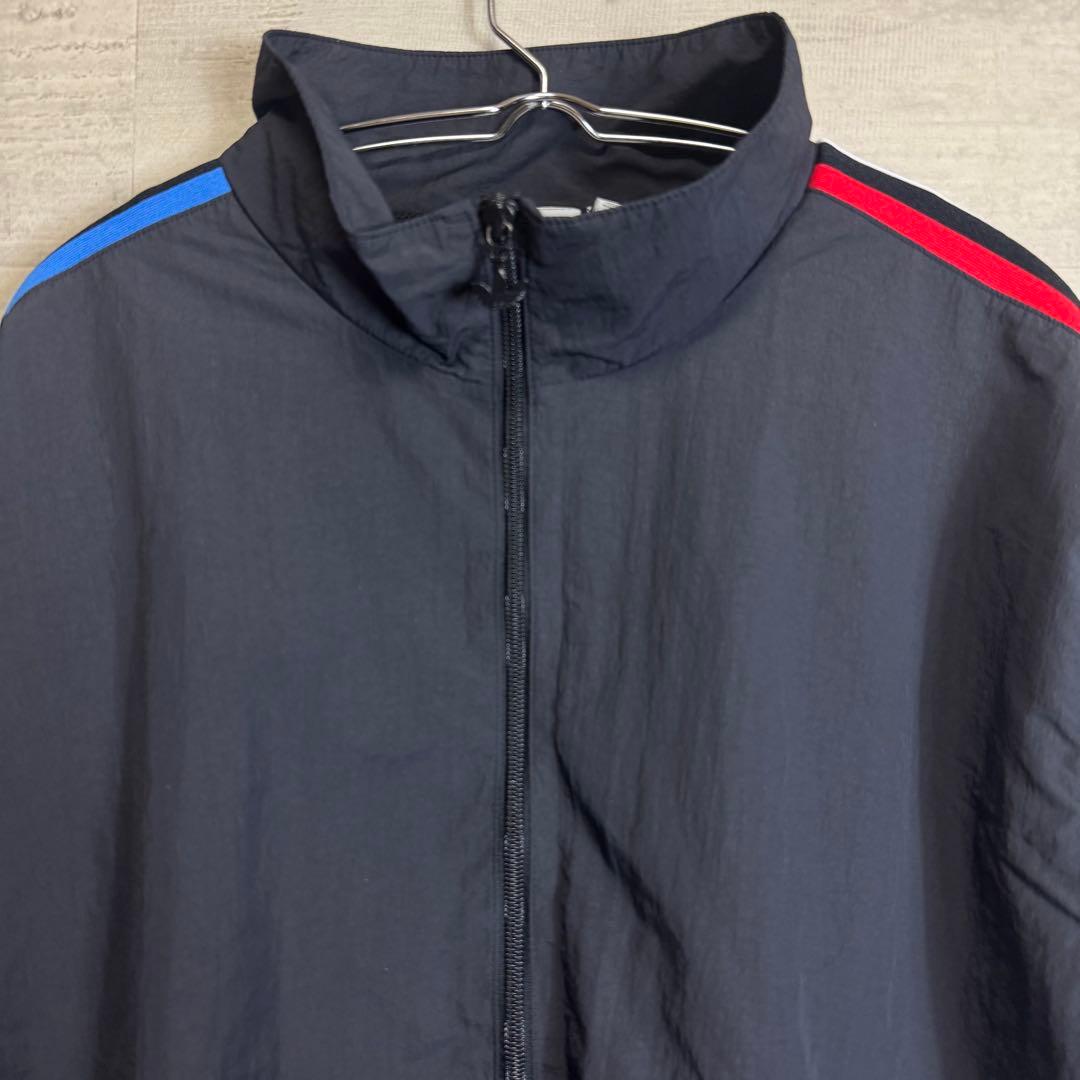 adidas　アディダス　トレフォイル刺繍　黒　ナイロンジャケット　L 目黒蓮