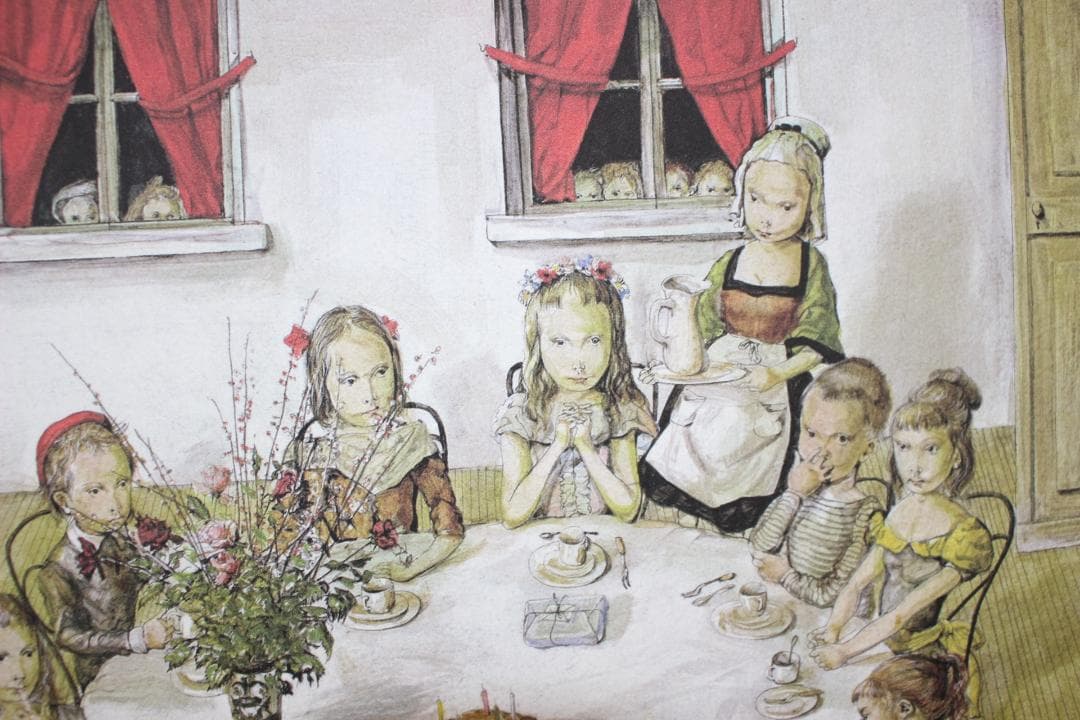 藤田嗣治 エスタンプリトグラフ「誕生日」 75部限定 46/75