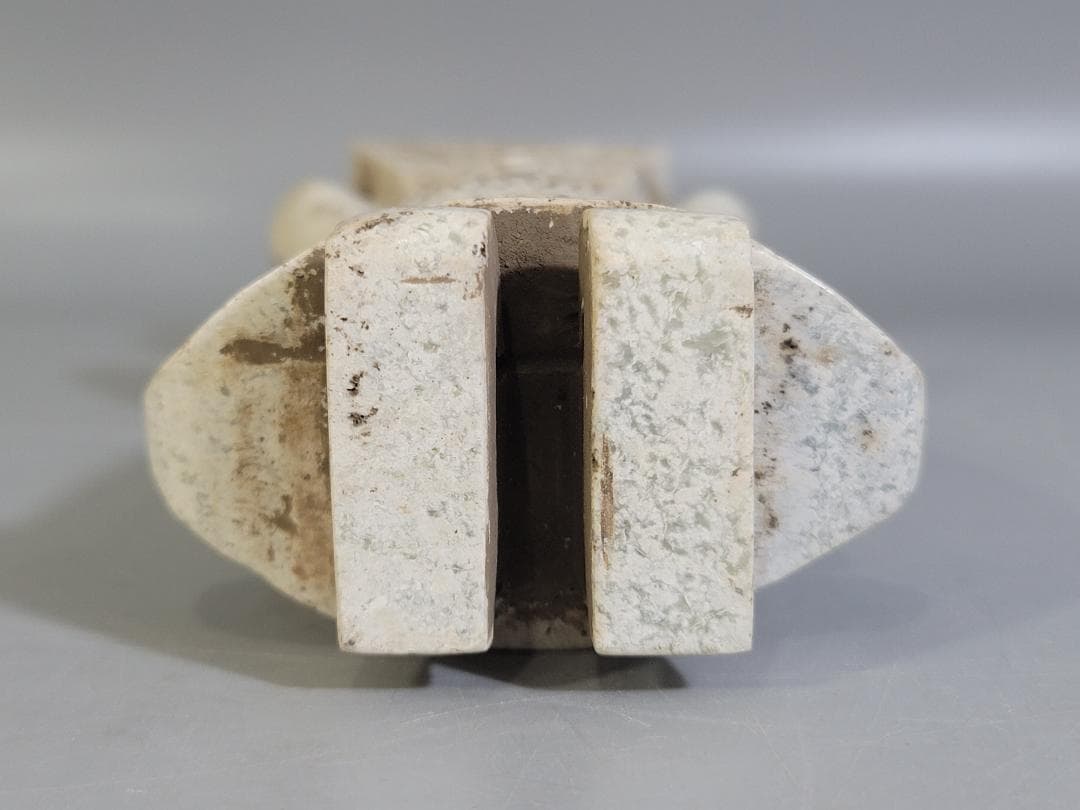 中国 石刻 人物 刃 置物 二件 DT379