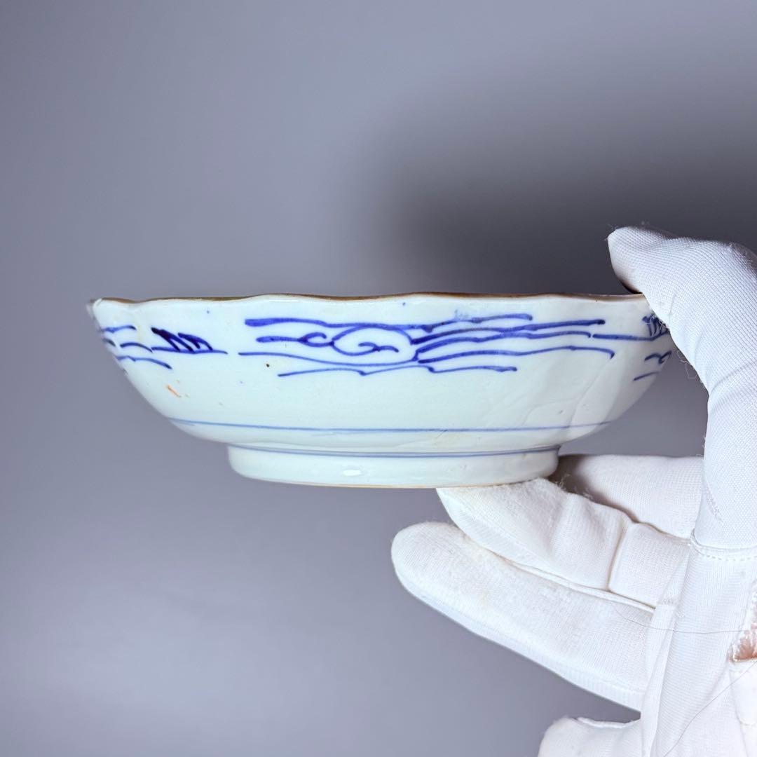 古伊万里　色絵松竹梅なます皿　五客　蛇の目高台　赤絵　緻密な絵付け　古器を楽しむ