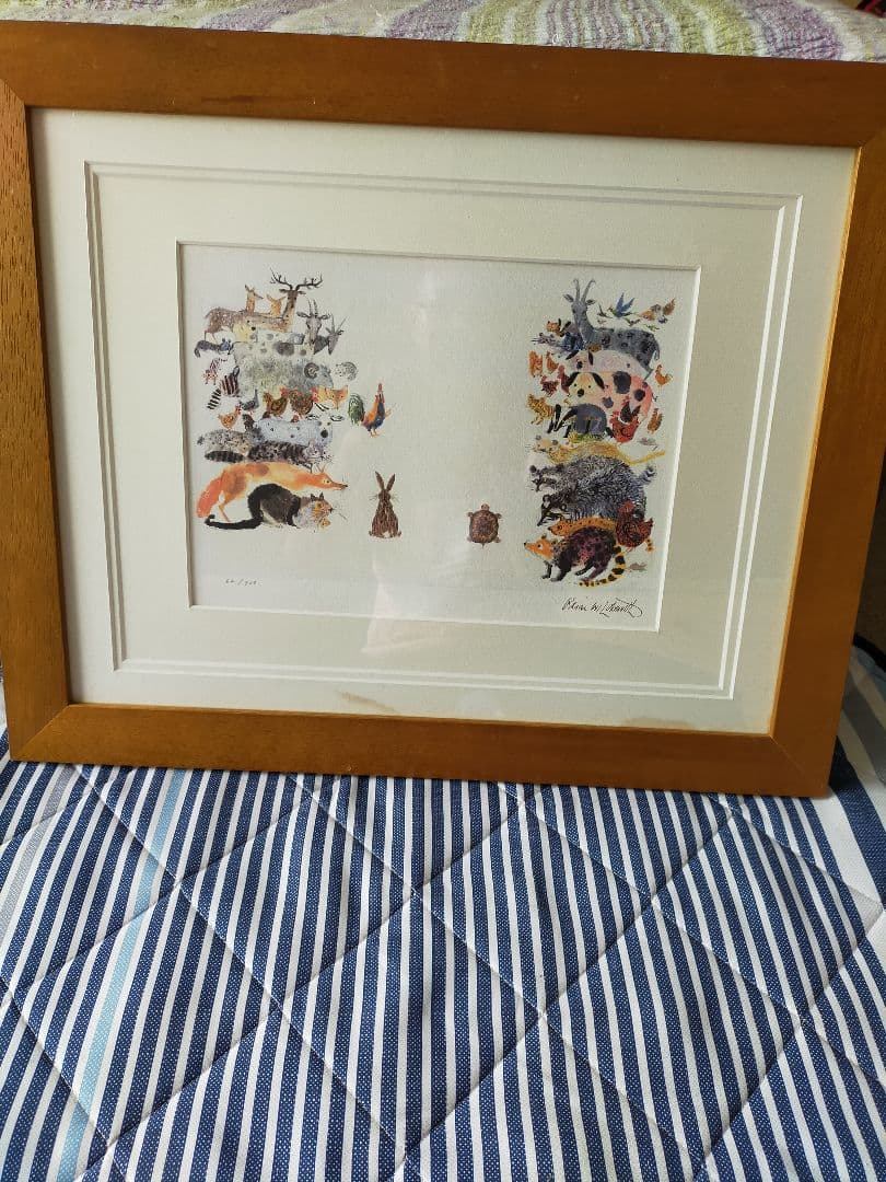 ブライアンワイルドスミス版画(うさぎとかめ) 限定版 シルクスクリーン