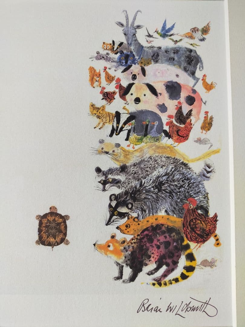 ブライアンワイルドスミス版画(うさぎとかめ) 限定版 シルクスクリーン