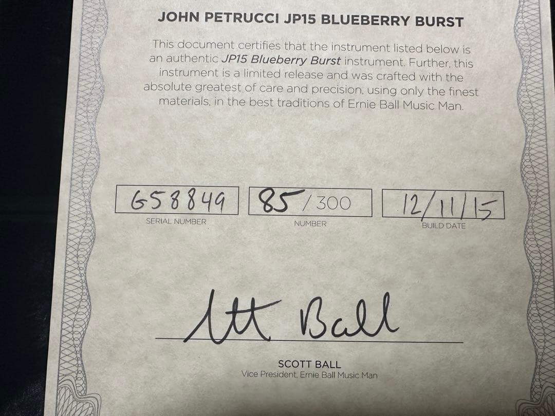 ギター MusicMan JP15 Blue Berry Burst 85/300