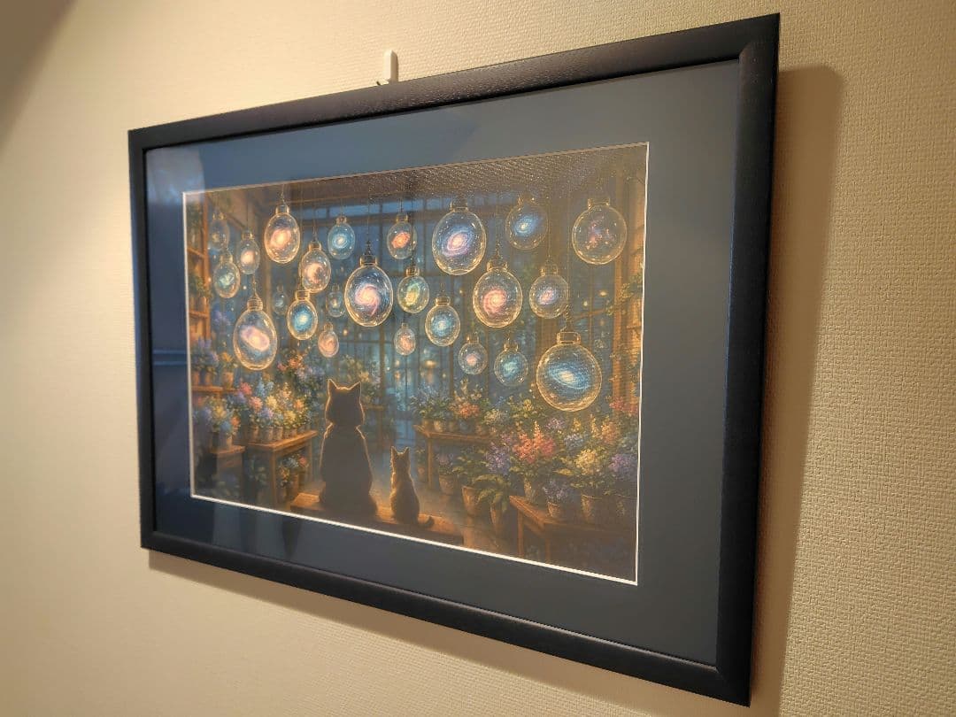 心・銀河系　それぞれの出会い｜A3ノビ ジークレーキャンバス A2額装