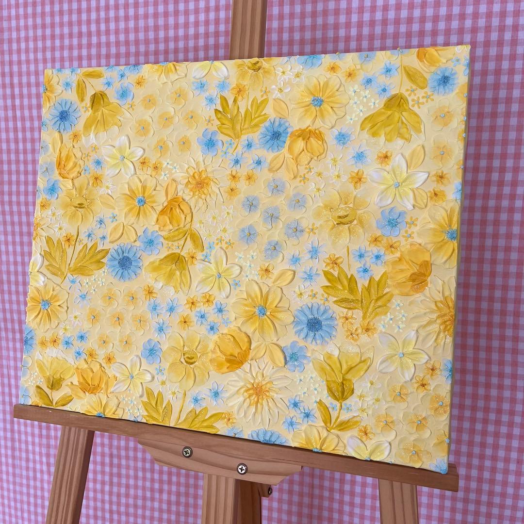 テクスチャーアート フラワーアート ボタニカル インテリア 花絵 花柄