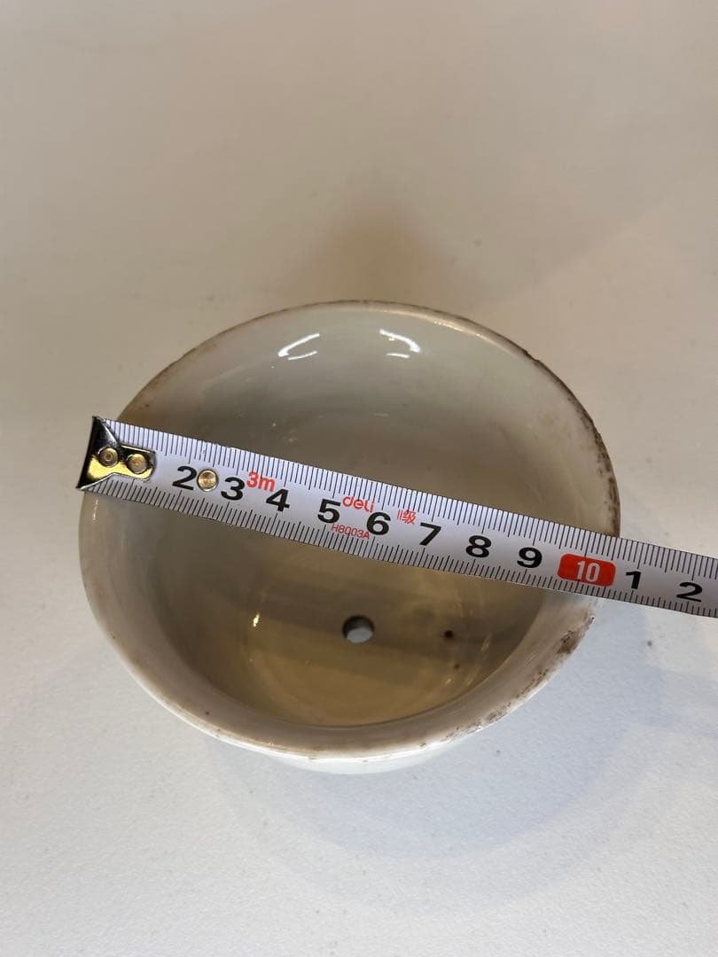 中国 清代 德化窯 白磁 三足 花盆 古陶磁 有傷