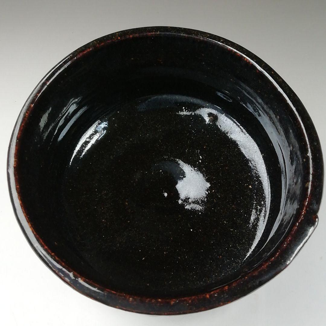 Ｔ３６４　茶碗　『黒釉茶碗』『竹内真三郎 造』　共箱　抹茶碗　茶道具