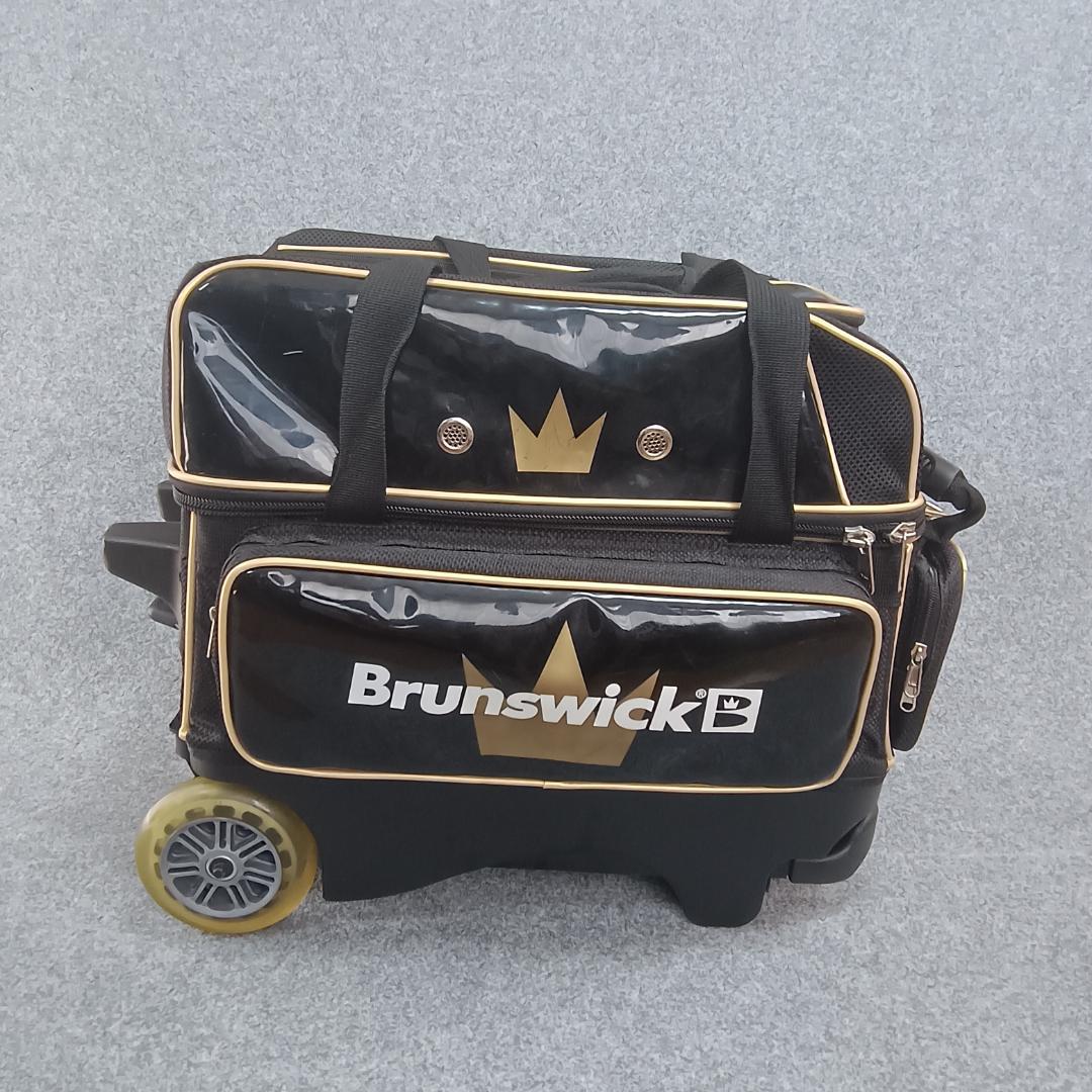 【美品】Brunswick クラウン2ボールローラー 黒×金 2ボール用