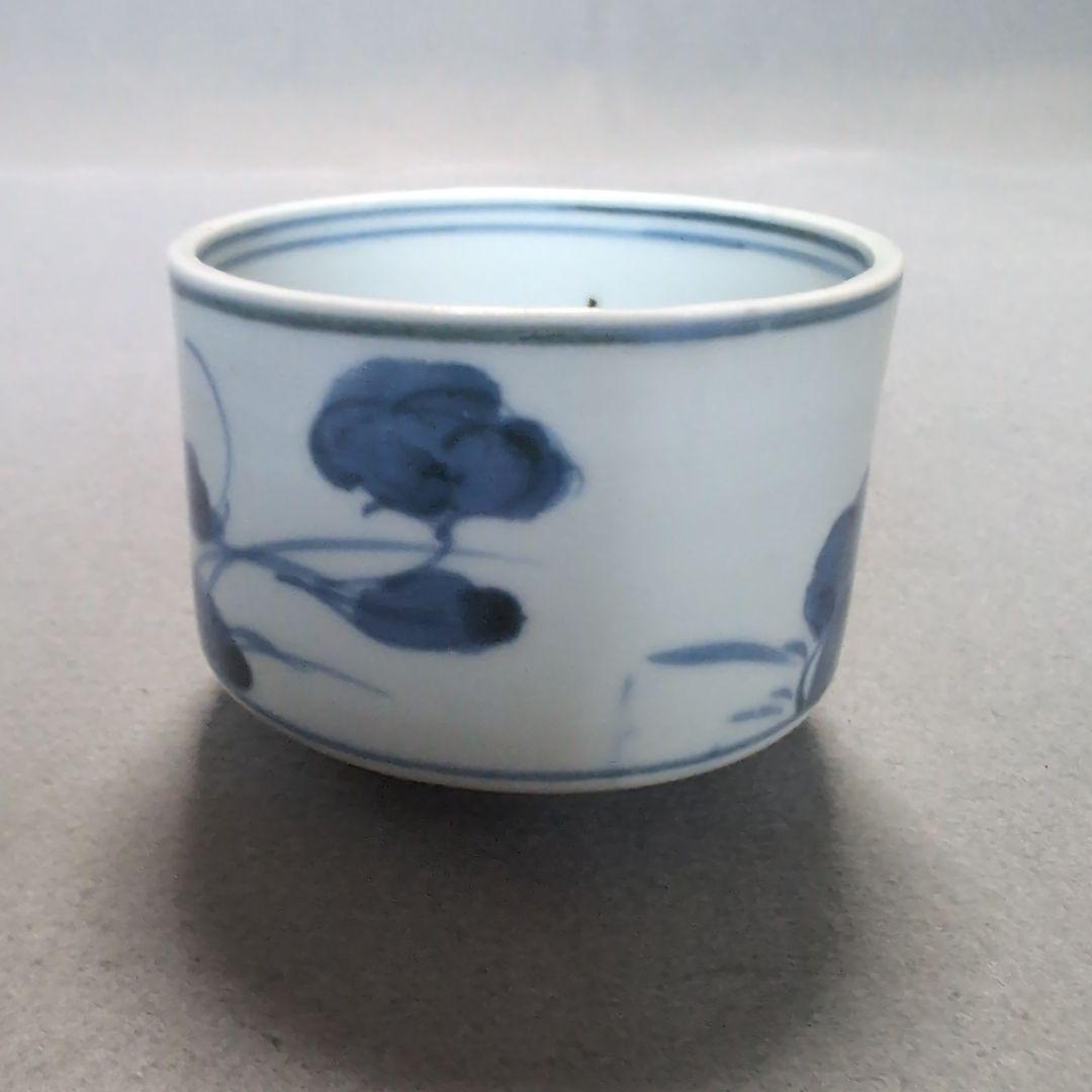 古伊万里そば猪口　古伊万里半筒そば猪口　古伊万里草花文そば猪口 古伊万里