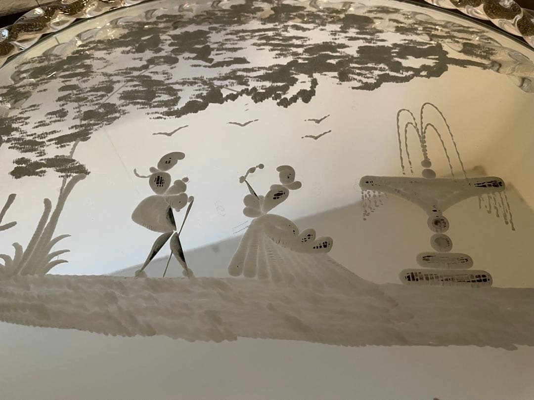 エッチングデザイン ガラス製トレー