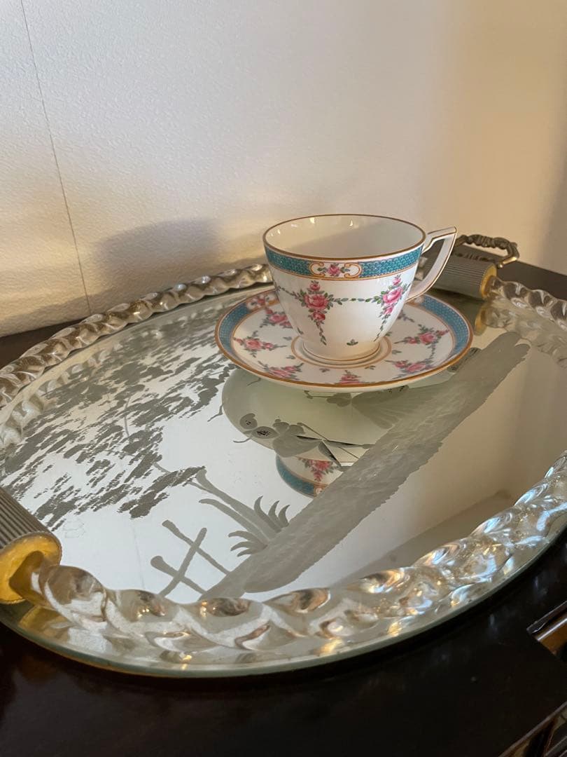 エッチングデザイン ガラス製トレー