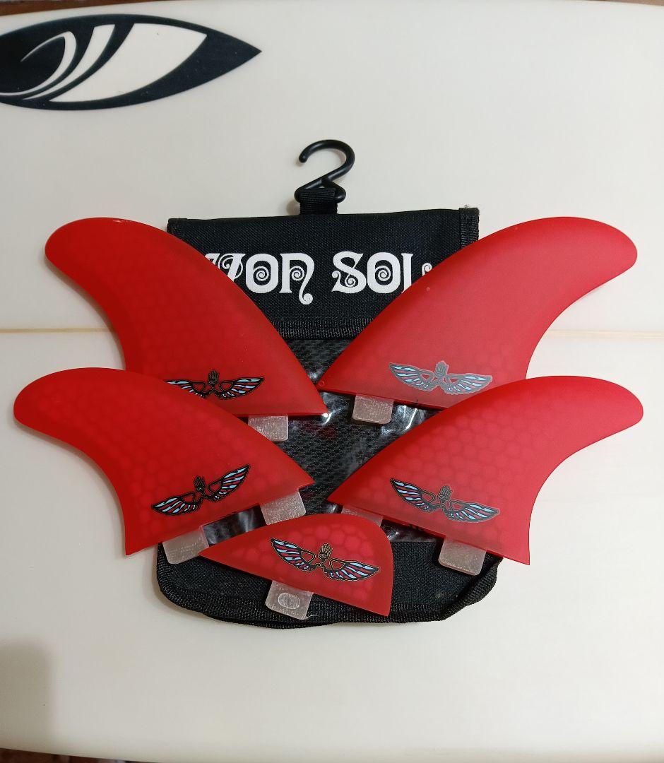 ボンソル　5フィン　セット　von sol サーフボード　fcsフィン