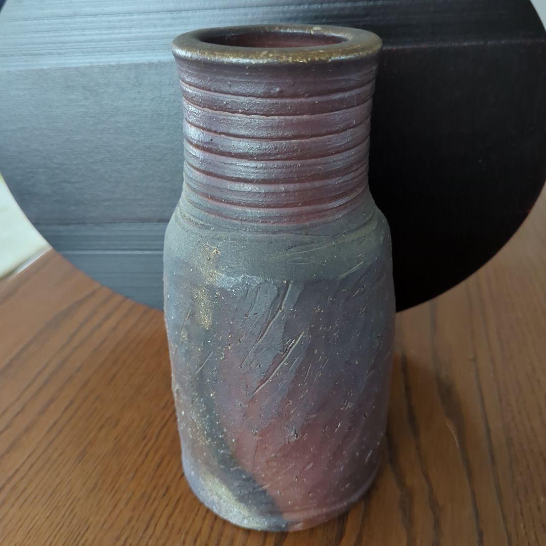 ●備前焼 花入★当院記す『こ』 〈高25.5cm 幅13cm〉