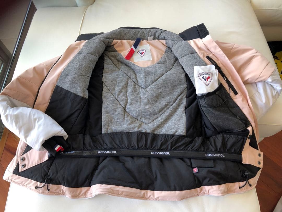 女性用　ロシニョール　ダウンジャケット ピンクホワイト