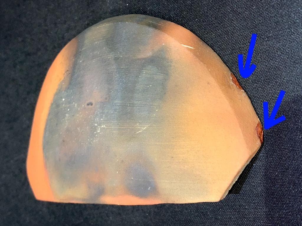 楽焼　風呂前瓦　楽吉左衞門（十代旦入）作　在印　小傷　用心箱。