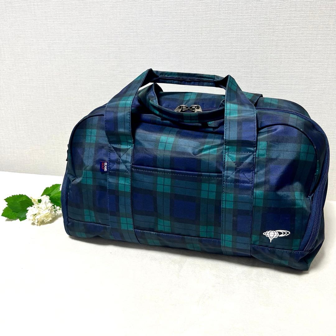 【美品】BEAMS GOLF シューズケース一体型ボストン ブラックウォッチ柄