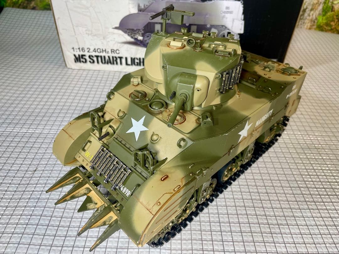 希少！COOL BANK1/16迷彩塗装版！「M5スチュアート」屋外未走行