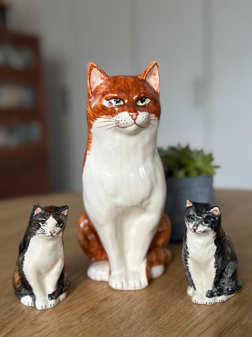 猫の置き物３点セット フィリップ・ローレストン作 英国BABBACOMBE窯