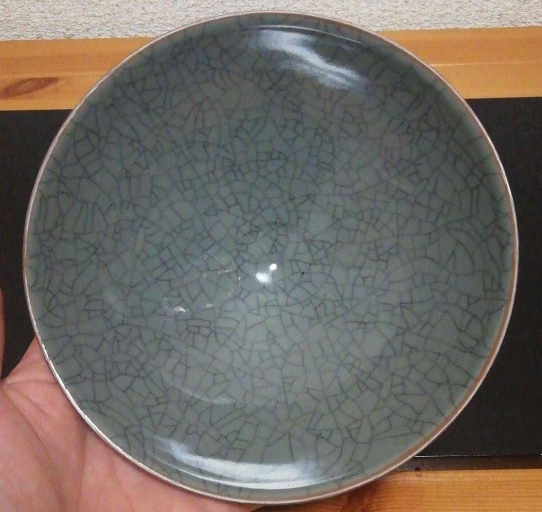 渡辺俊直作　郊檀窯　青磁　茶碗　共箱　略歴付　茶道具