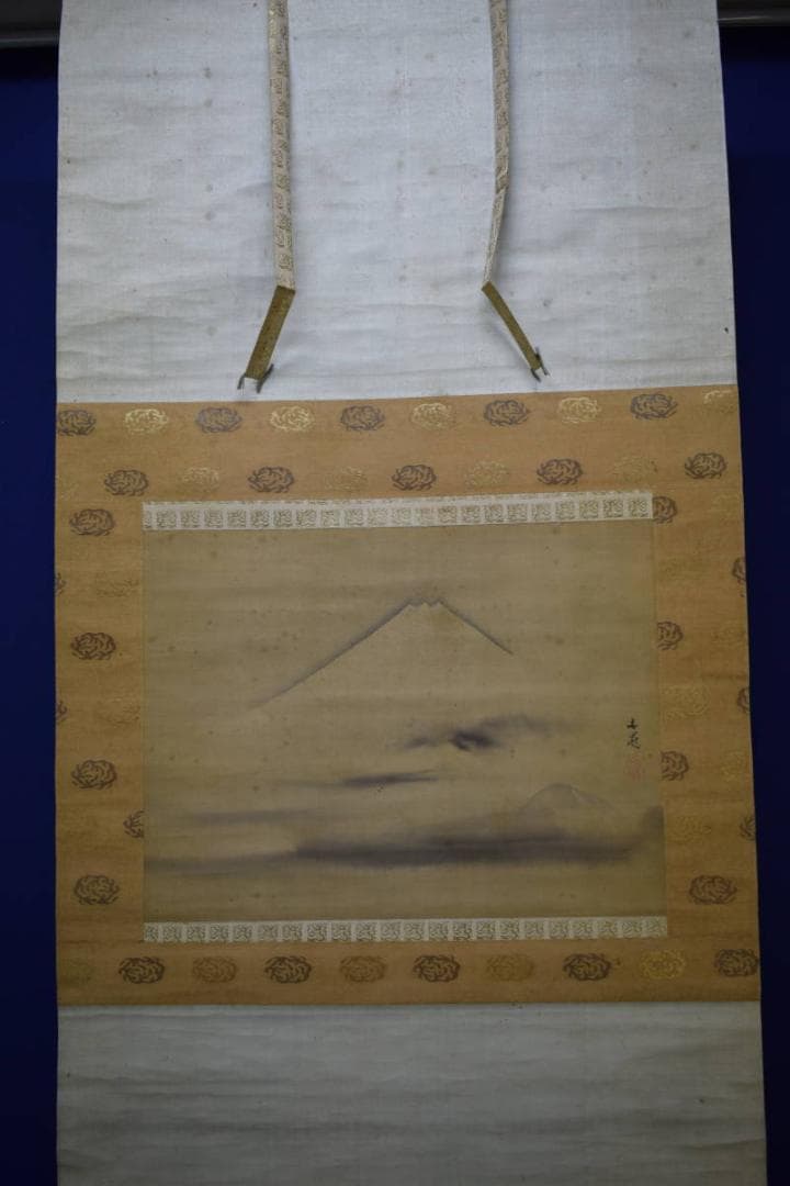 模写/谷文晁/富士図/桐題箱付/布袋屋掛軸HG-210