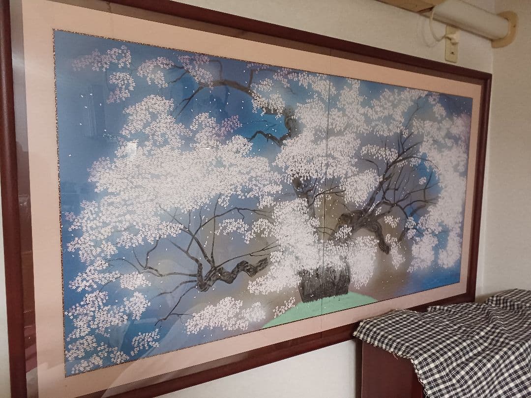 中島千波　醍醐桜　屏風