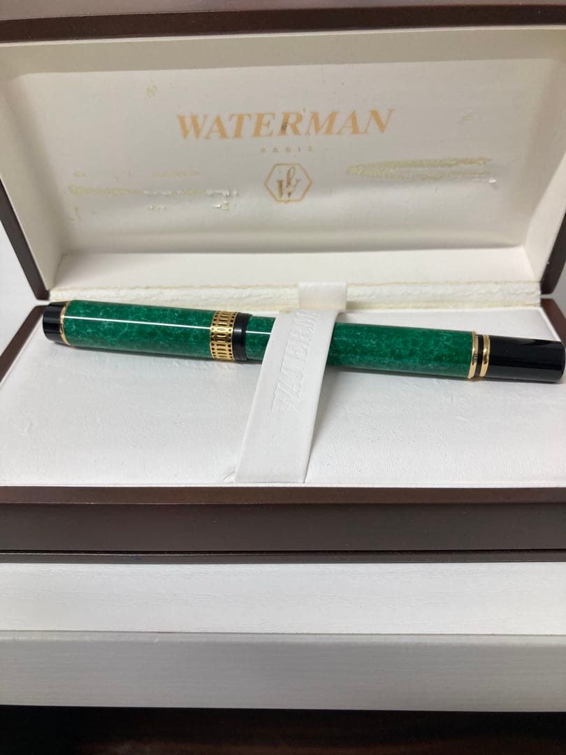 WATERMAN 緑色 万年筆 専用ケース付き