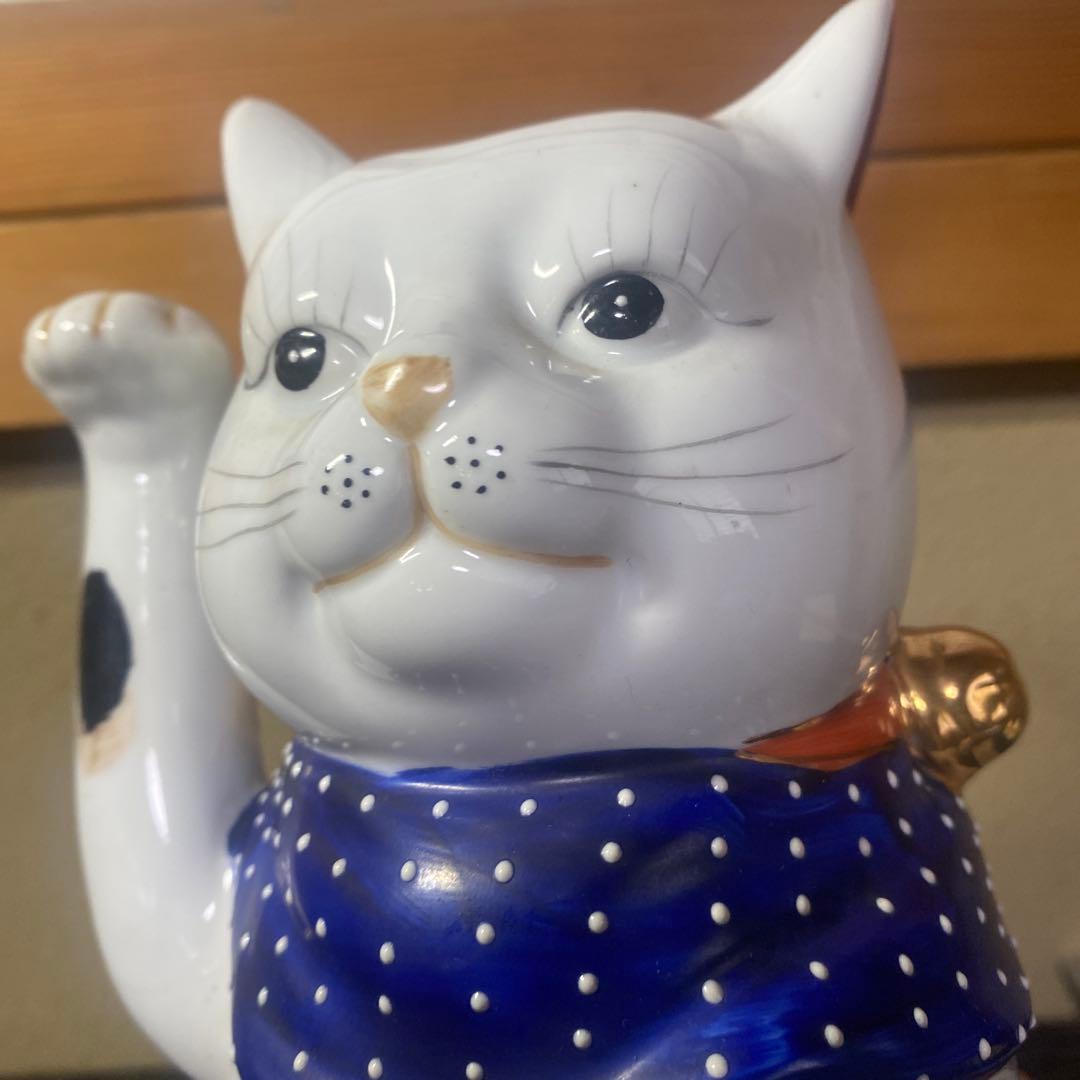 ブルー招き猫【大】