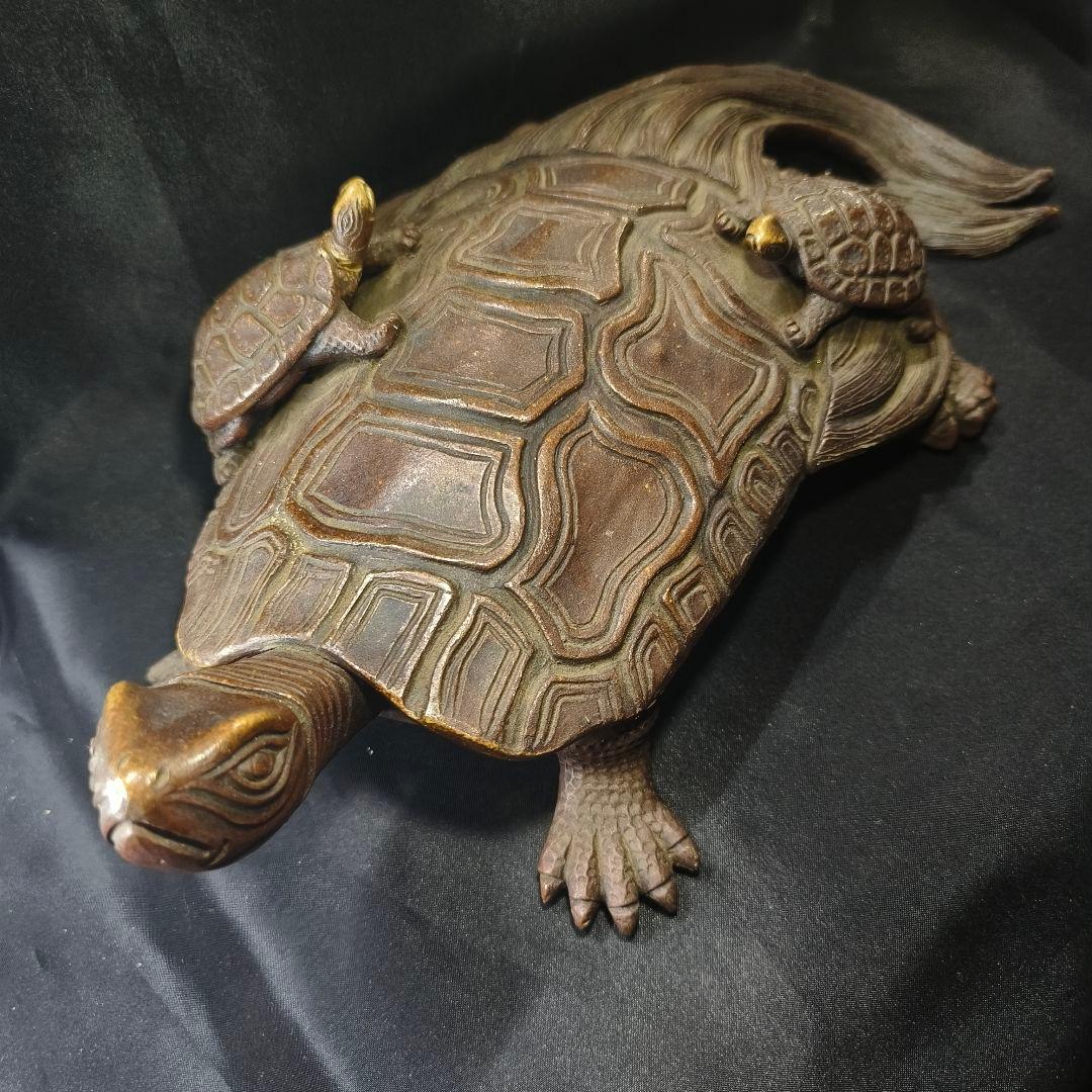 古備前 亀置物 大正骨董 縁起物 古美術 アンティーク コレクター放出美品 無銘