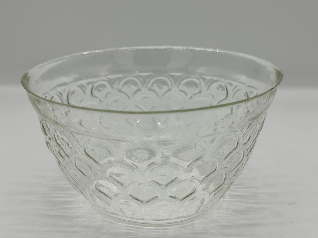 江戸時代　型吹きガラス蓋碗　江戸ガラス　鉛ガラス