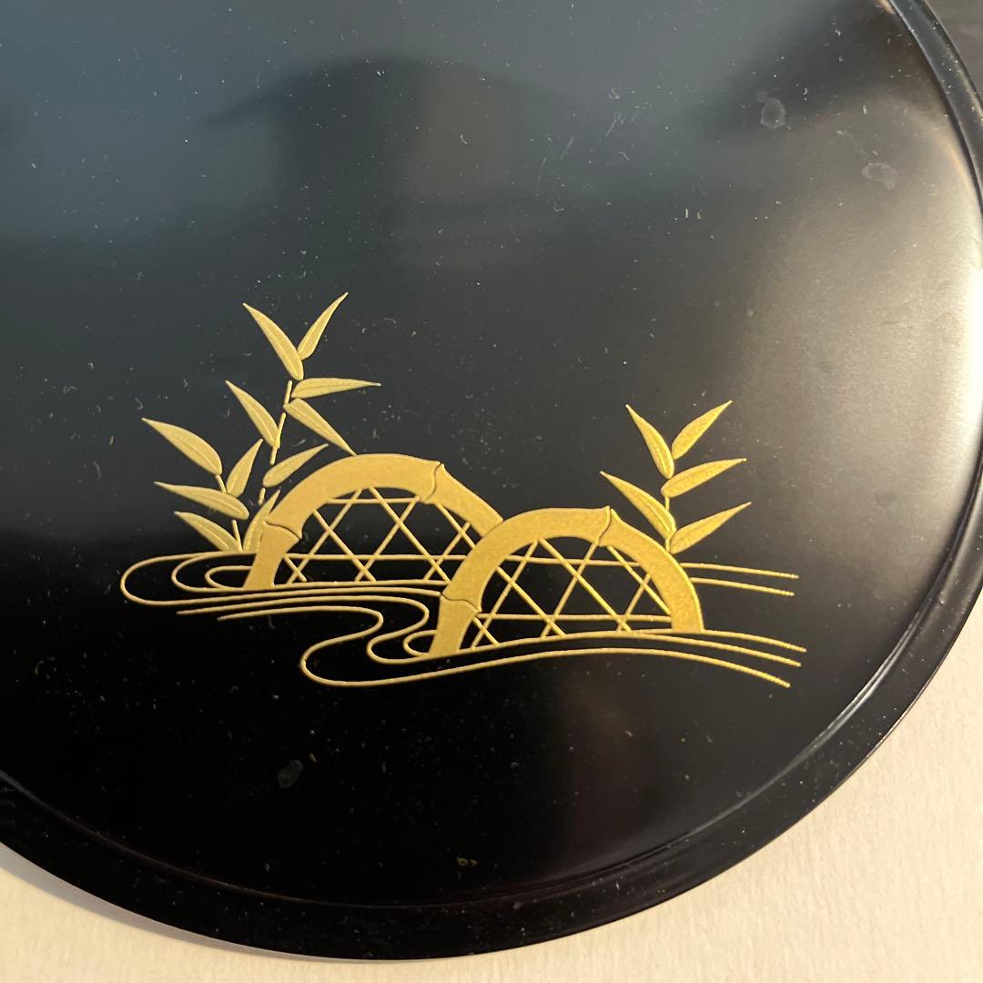 義山　水指　切箔　瑠璃　水崎長寿　波車　蒔絵蓋付　共箱　紙箱　送料無料