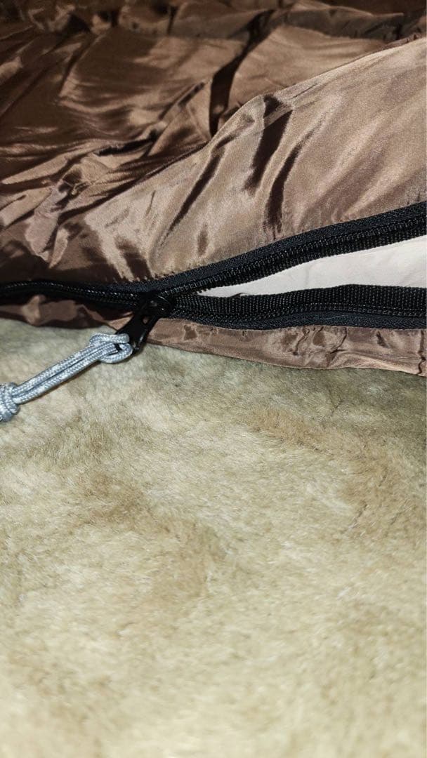 Bears Rock-30度　封筒型ワイド寝袋チョコブラウン　暖かフリースセット