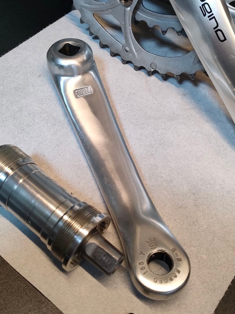 美品 スギノ クランク シルバー 165mm ショート タンゲBB付 XD2