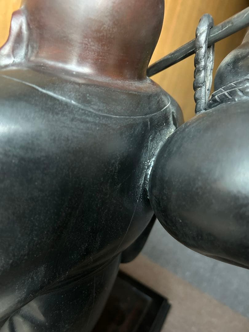 栄山作 布袋尊 鋳銅 ブロンズ像 約20kg 七福神 縁起物 置物 仏像 骨董